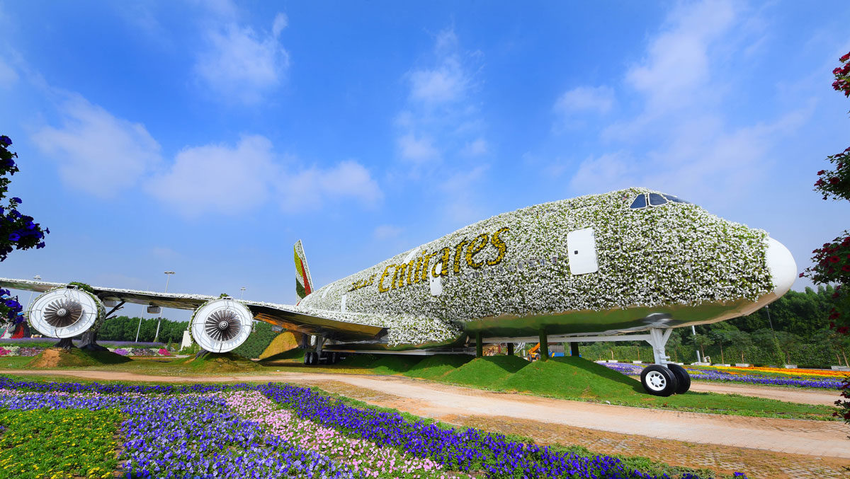The Emirates A380 Blossoms at Dubai Miracle Garden
